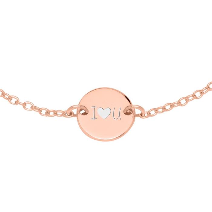 Engraving bracelet in rose gold-plated 925 silver