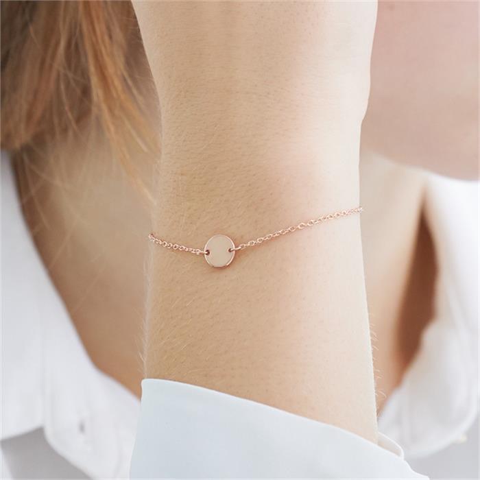 Gegraveerde armband van roségoud verguld 925 sterling zilver