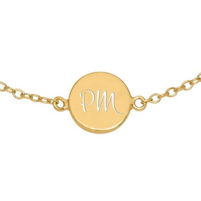 Engraving Bracelet In Gold-Plated Sterling Silver