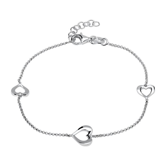 Sterling silver heart bracelet