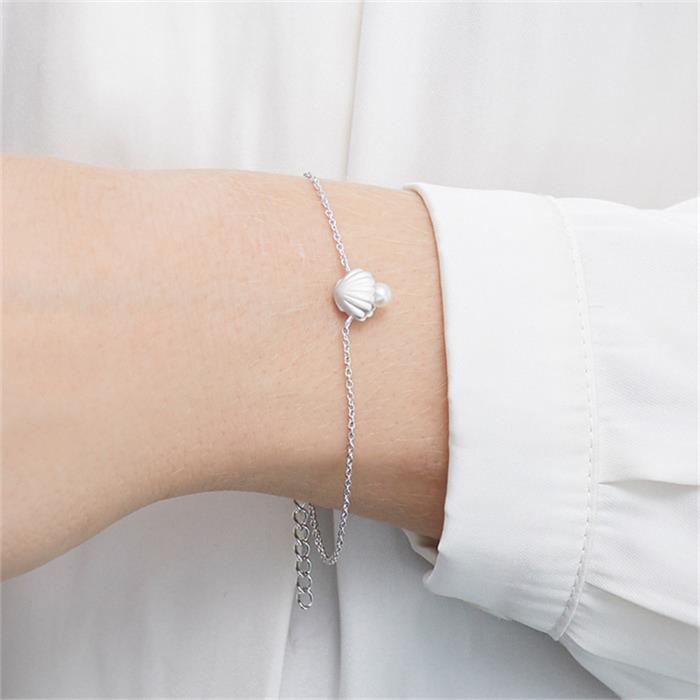 Bracelet shell from 925 silver with pearl