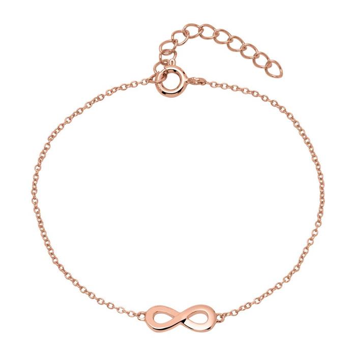 Infinity Bracelet In Sterling Silver With Rose Gold Plating