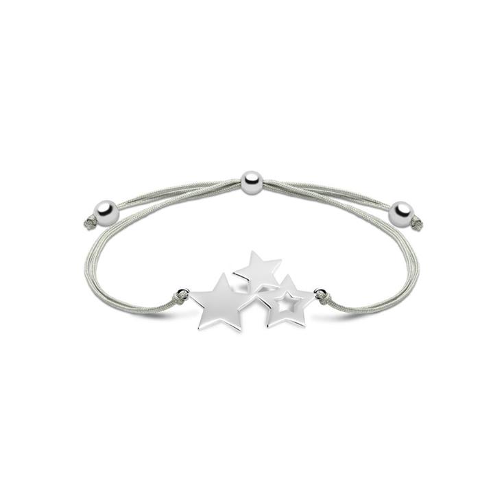 Star bracelet made of textile and 925 silver
