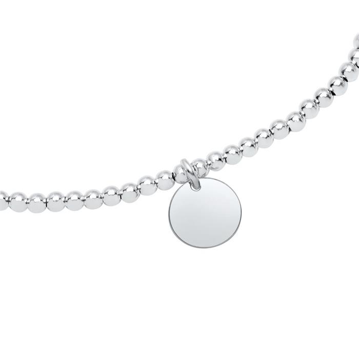 Elastic ball bracelet in sterling silver, engravable