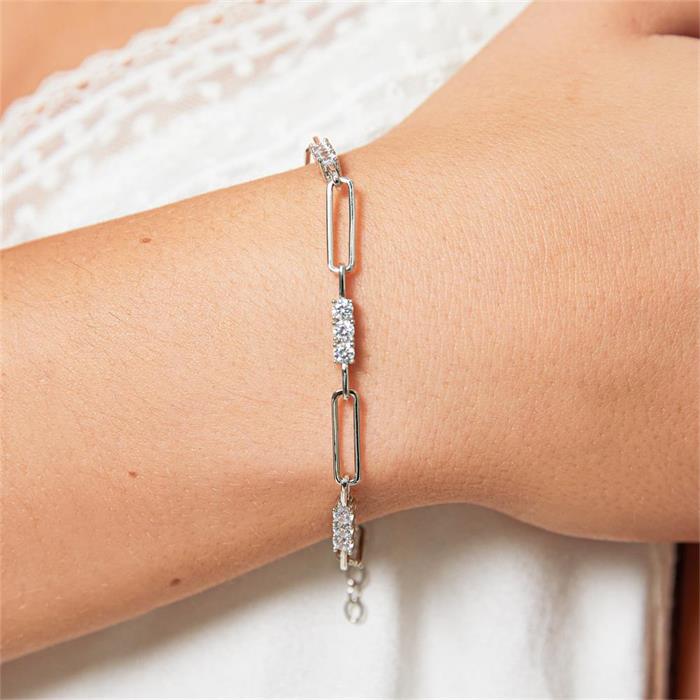 Ladies 925s silver bracelet with cubic zirconia