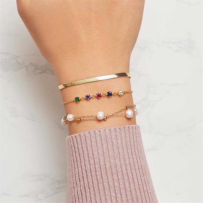 Ladies' Layer Bracelet In Gold-Plated Stainless Steel