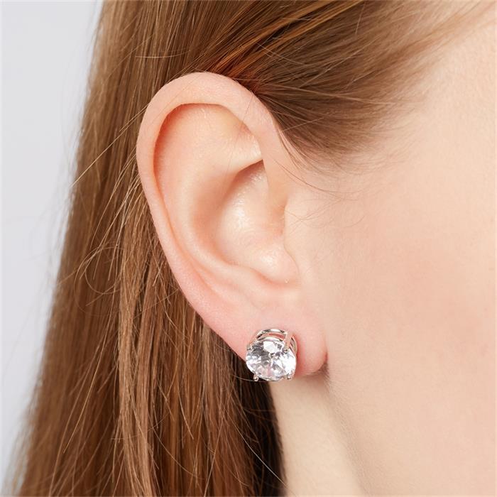 Modern stud earrings sterling sterling silver zirconia