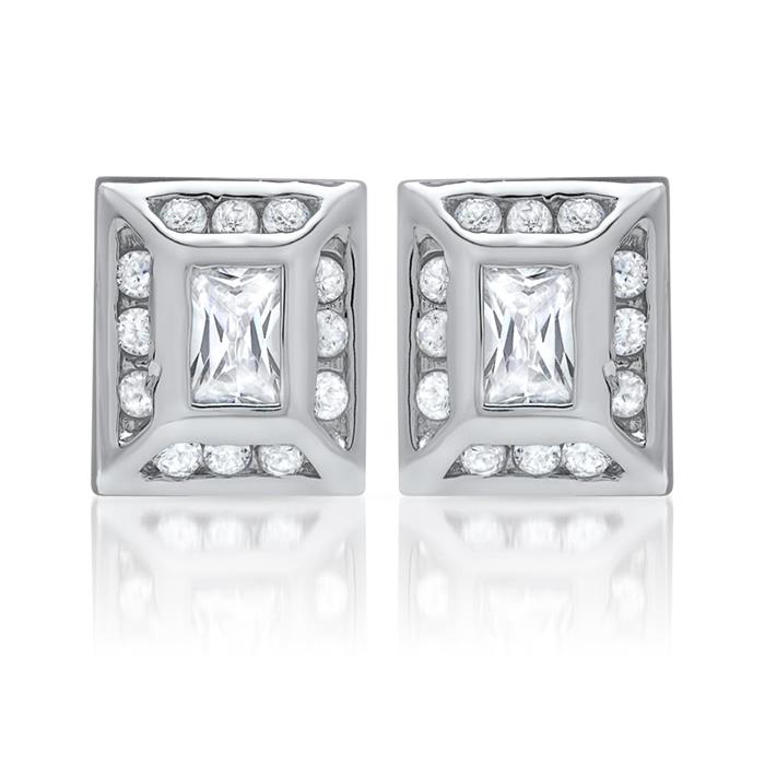 Exclusive stud earrings sterling silver zirconia