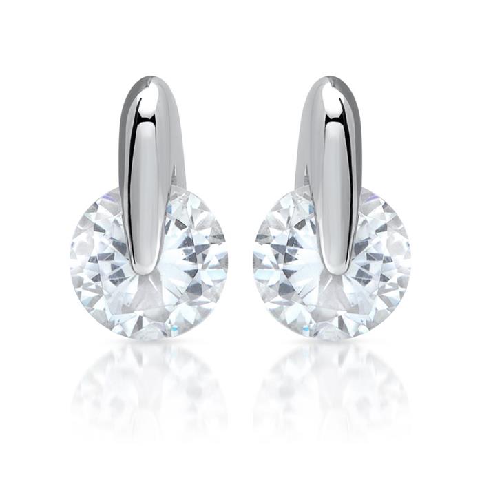 Exclusive stud earrings sterling silver with zirconia