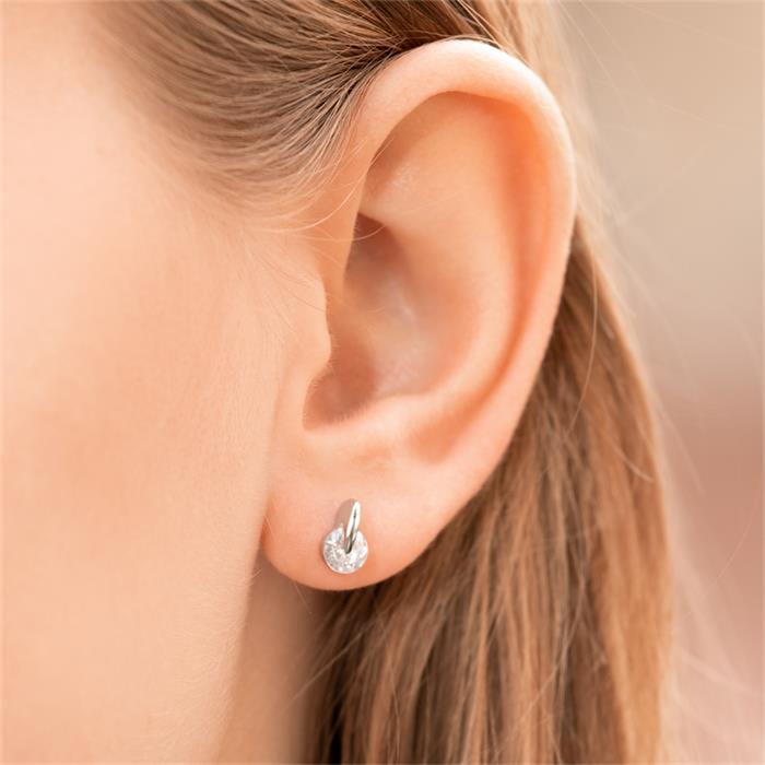Exclusive stud earrings sterling silver with zirconia
