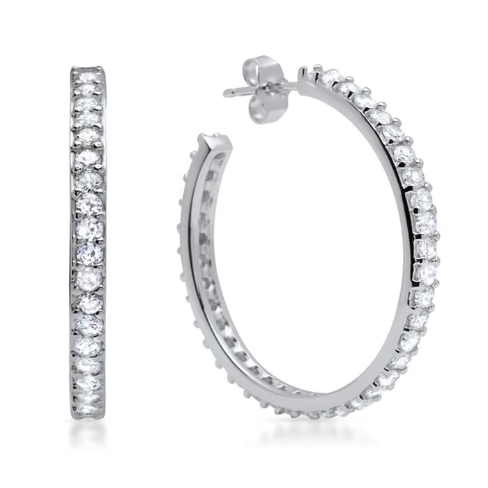 Exclusive hoops sterling sterling silver zirconia