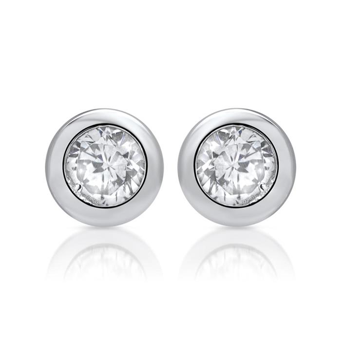 Modern stud earrings sterling sterling silver zirconia