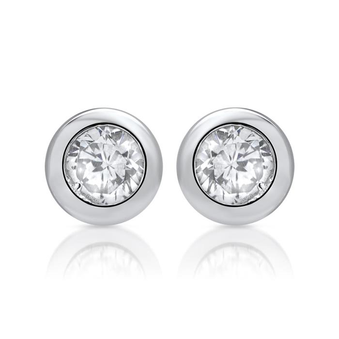 Moderne stud oorbellen 925 sterling zilver Zirkonia