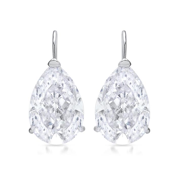 Silver earrings set with zirconia