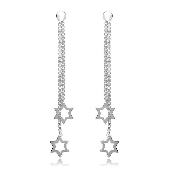 Star-shaped ear studs made of silver