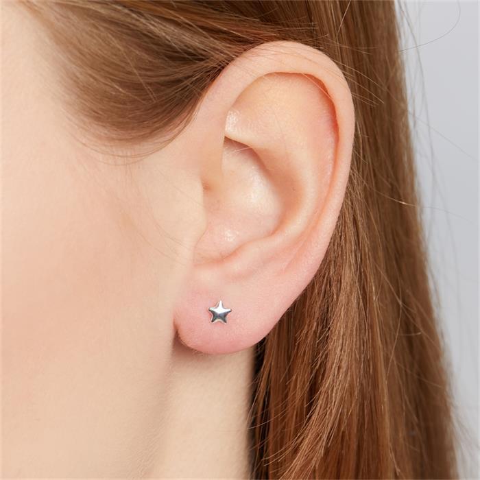 Star stud earrings made of sterling silver