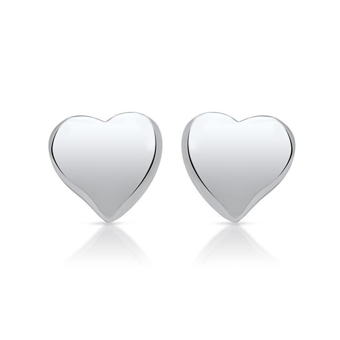 Sterling silver heart-shaped stud earrings