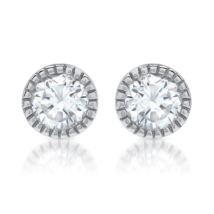 Earrings in sterling silver with zirconia