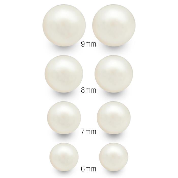 Pendientes de alta calidad perla de agua dulce blanca