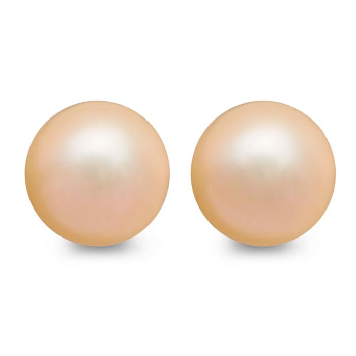 Pendientes modernos perla de agua dulce color arena