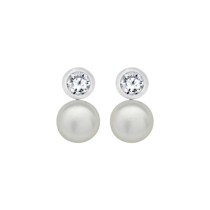 Pendientes plata 925 perla blanca