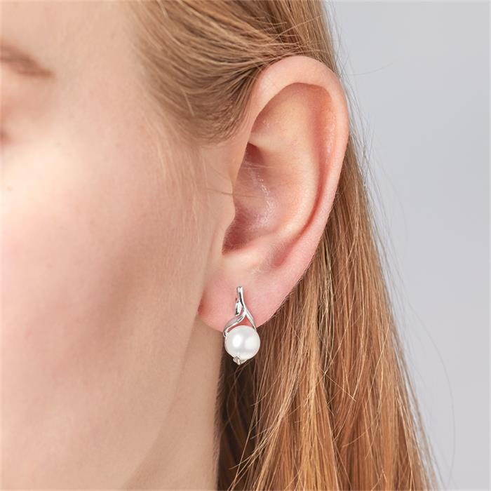 Stud earrings sterling sterling silver plant shape