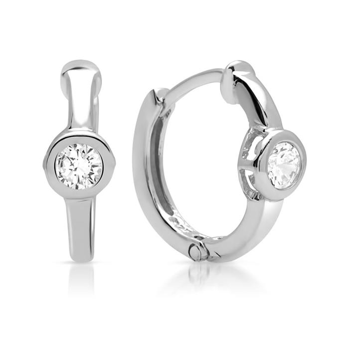 Folding hoops made of sterling silver with zirconia