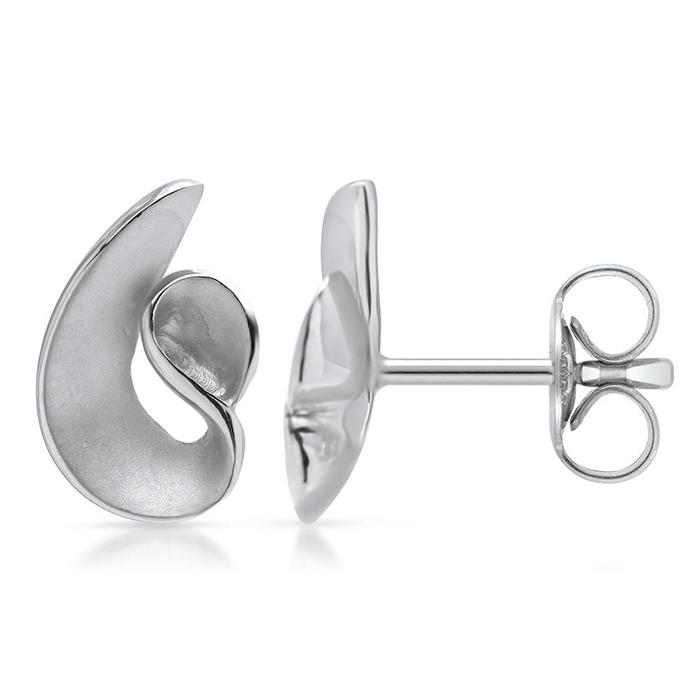 Sterling sterling silver stud earrings partly frosted