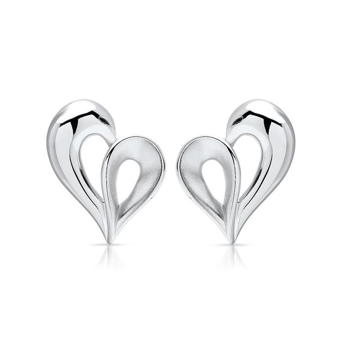 Heart ear studs made of sterling sterling silver