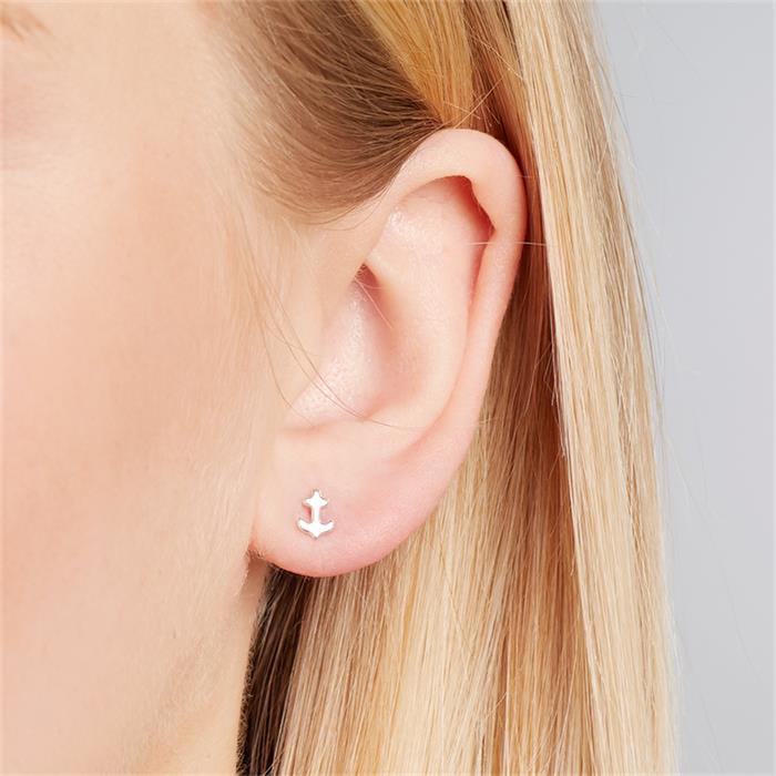 Ear studs anchor sterling silver