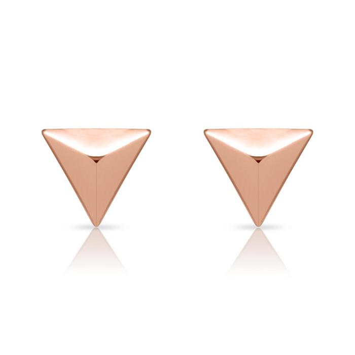 Ladies Sterling Silver Earrings With Rose Gold Plate Split Oval Earrings H1422/R