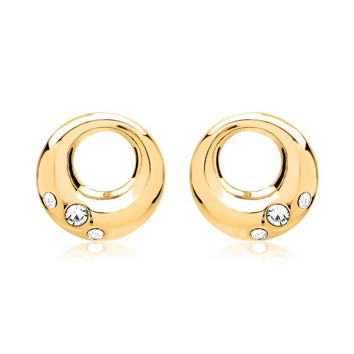 Stud earrings sterling silver plated with zirconia