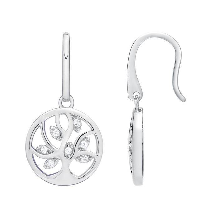 Sterling silver earring high polished zirconia