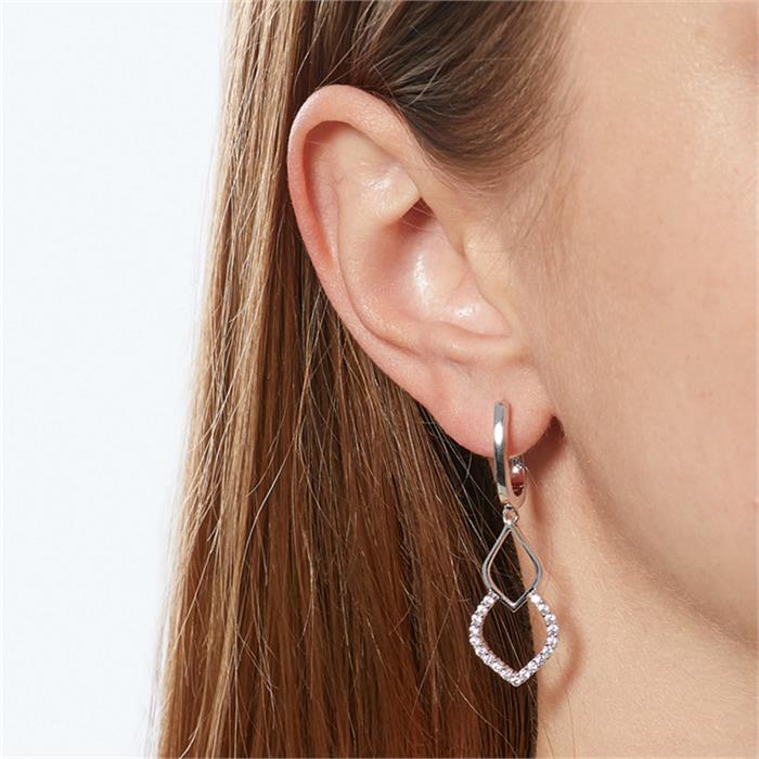 Sterling silver earrings with zirconia