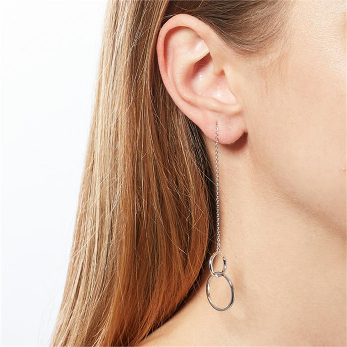 Ear studs circles of sterling silver