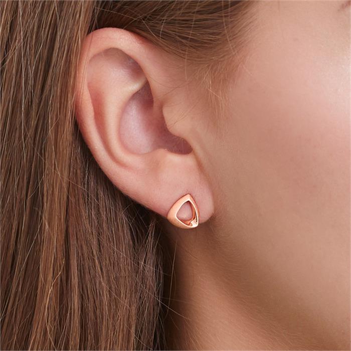 Rose gold-plated sterling silver ear studs
