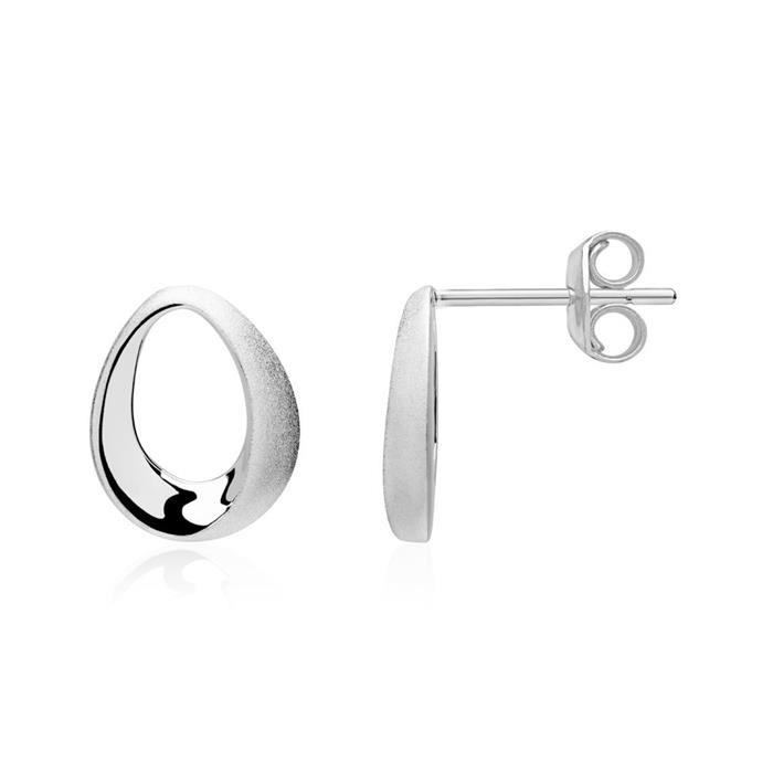 Oval stud earrings sterling silver