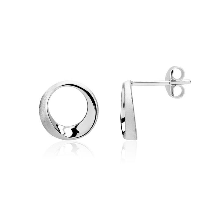 Ear studs circle element sterling silver