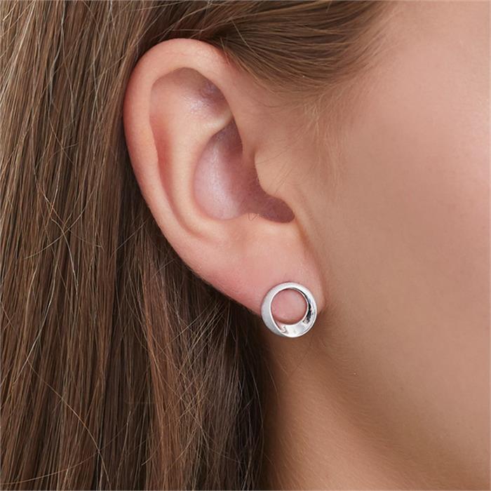 Ear studs circle element sterling silver