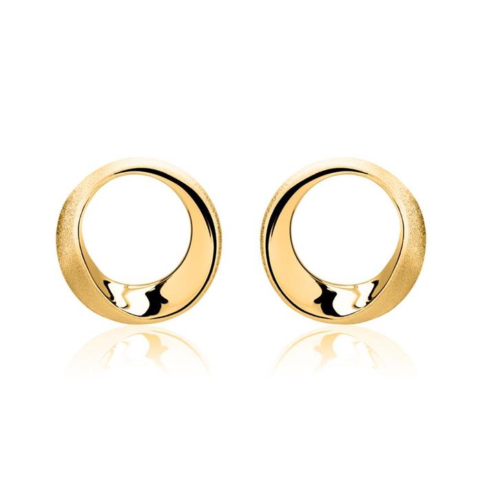 Gold plated stud earrings circular element