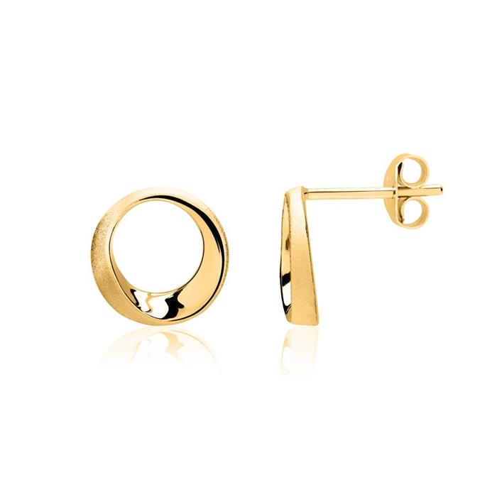 Gold plated stud earrings circular element