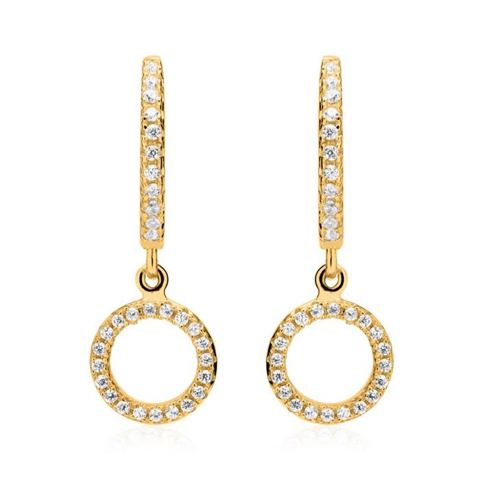 Hoops in gold-plated sterling silver with zirconia