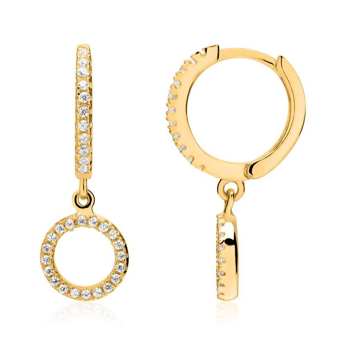 Hoops in gold-plated sterling silver with zirconia