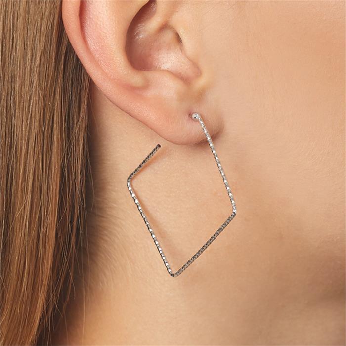 Sterling silver square hoops