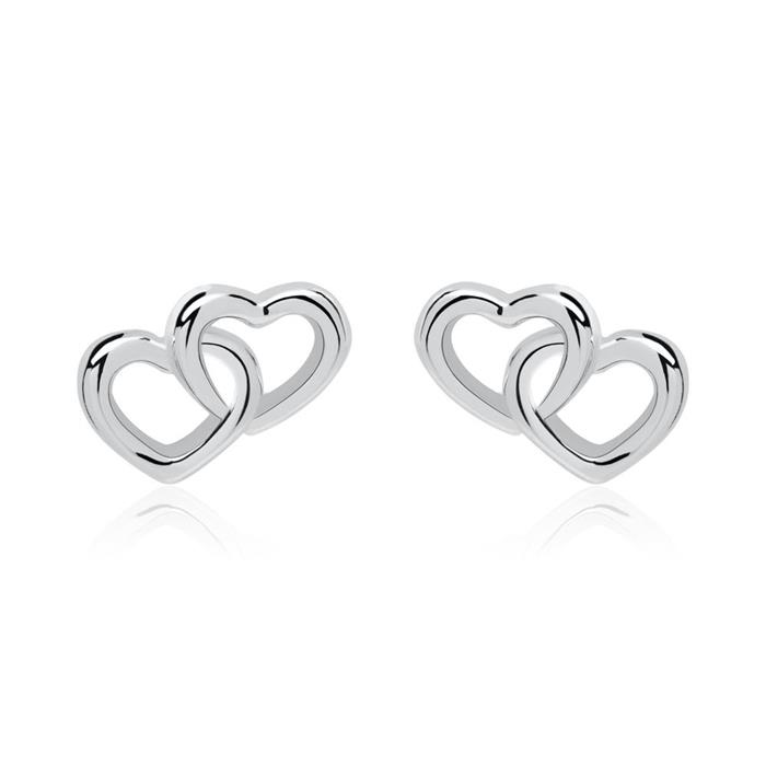 Heart studs made of sterling sterling silver