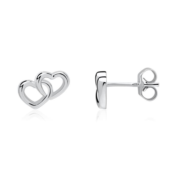 Heart studs made of sterling sterling silver