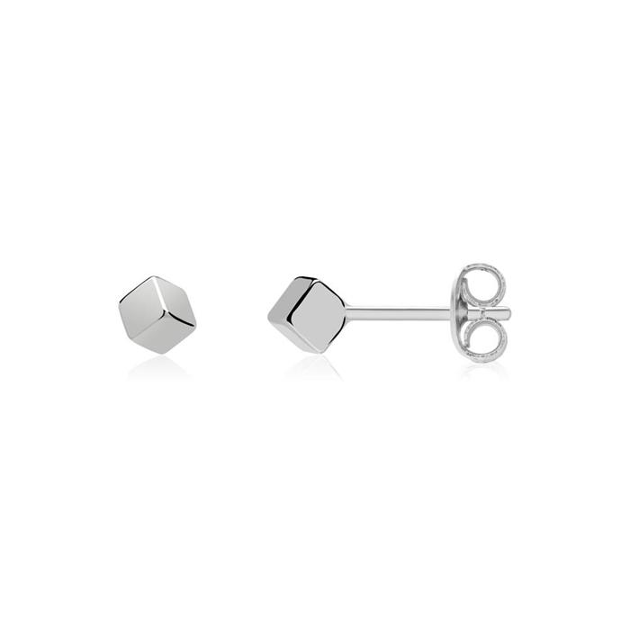 Sterling Silver Earrings Cube