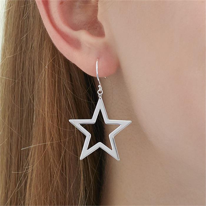 Earrings stars from 925 silver