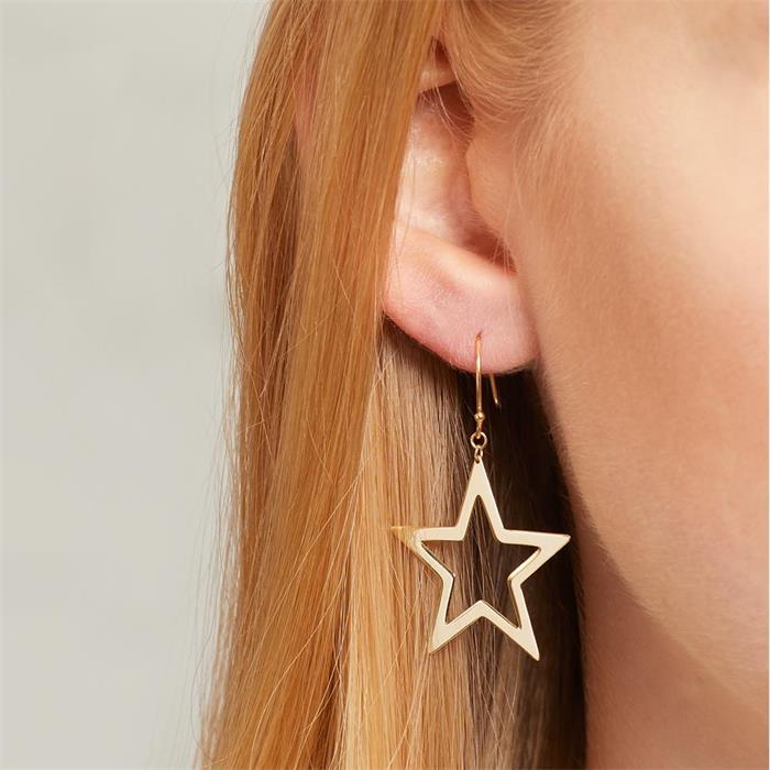 Star earring in gold-plated sterling silver