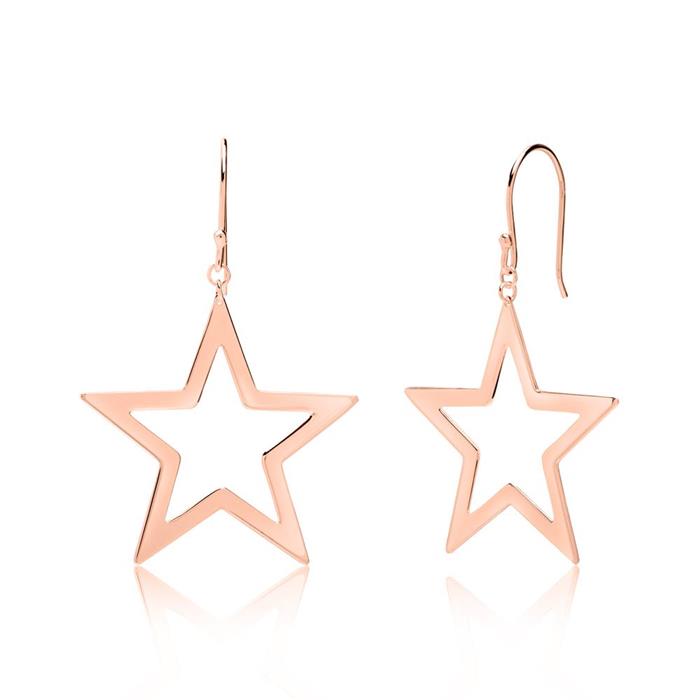Earrings stars in rose gold-plated 925 silver